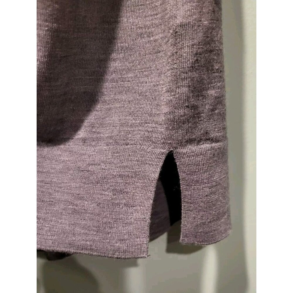 Banana Republic Gray Floral Embroidered Merino Wool Lightweight Sweater Sz M - Picture 6 of 8